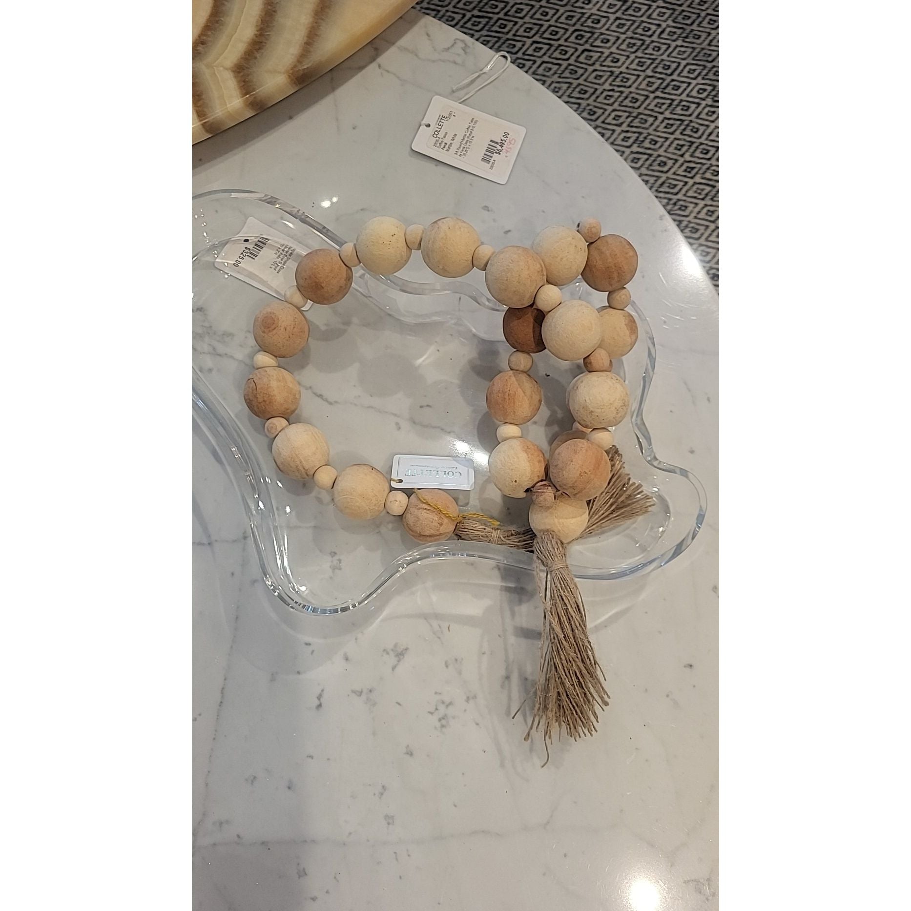 Wood Bead Chain w/ Tassels
