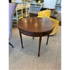 Vintage Folding Wood Demilune Table w/ Extendable Top & 2 Drawers