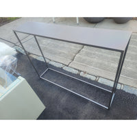 Brushed Gray Metal Mini Console Table