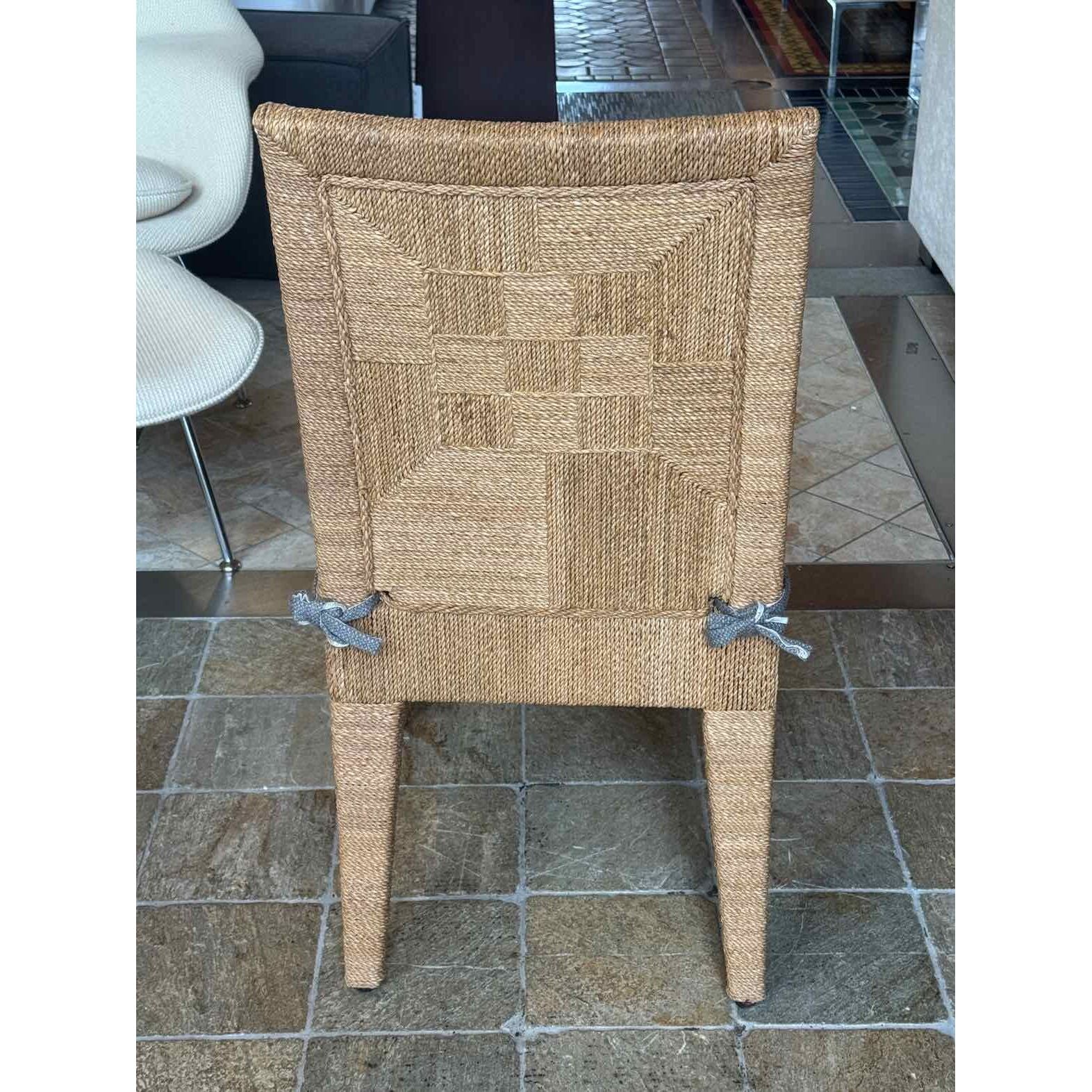 SET of 6 'Woodside' Dining Chairs w/ Flax Linen Cushions by Palecek