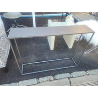 Brushed Gray Metal Mini Console Table
