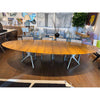 Custom Walnut & Brass Oval Dining Table - AS IS