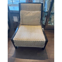 PAIR of Custom Barbara Berry Collection Lounge Chairs by Baker w/ Larsen Fabric - colletteconsignment.com
