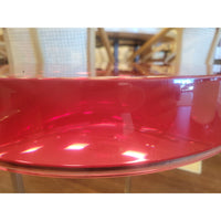 Red Resin Lens Top Table on Polished Nickel Base by McCollin Bryan England