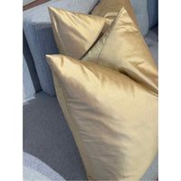 Pair of Gold Taffeta Silk Square Pillows