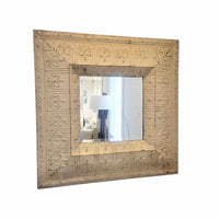 Large Tin Frame Mirror w/ Beveled Glass