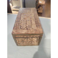 Vintage Handmade Carved Wood Box - colletteconsignment.com