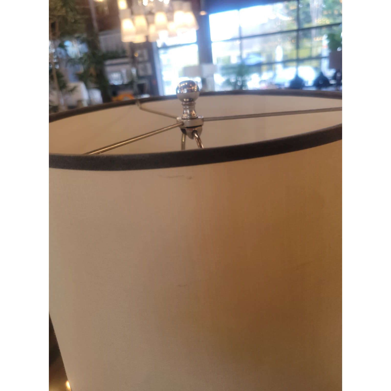 Pair of Cement Table Lamps w/ Shades - colletteconsignment.com