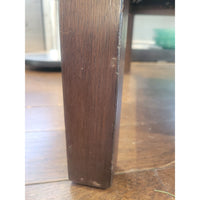 Dark Wood Angular Chair w/ Black Mesh Back - colletteconsignment.com