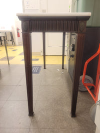 Vintage Mahogany Console Table w/ White Marble Top (AS IS)