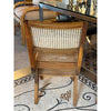 SET of 4 Acacia Wood & Rattan Cane Dining Chairs