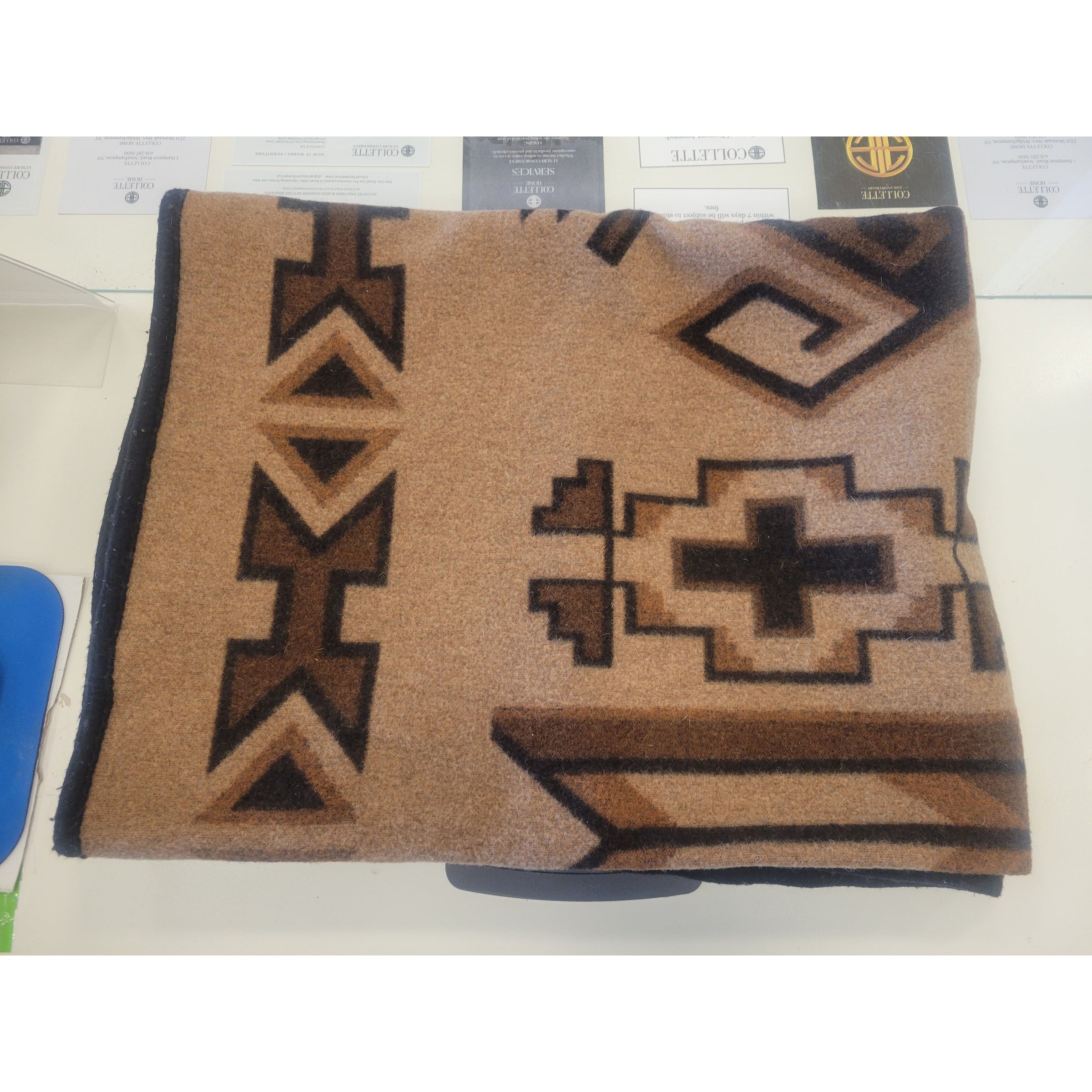 Reversible Tan / Brown Wool Beaver State Saddle Blanket by Pendleton - colletteconsignment.com