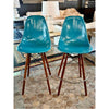 Pair of Case Study Furniture Side Shell Dowel Counter Swivel Stool w/ Base: Waln