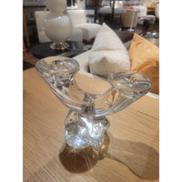 DAUM France Crystal 2-Arm Candle Holder
