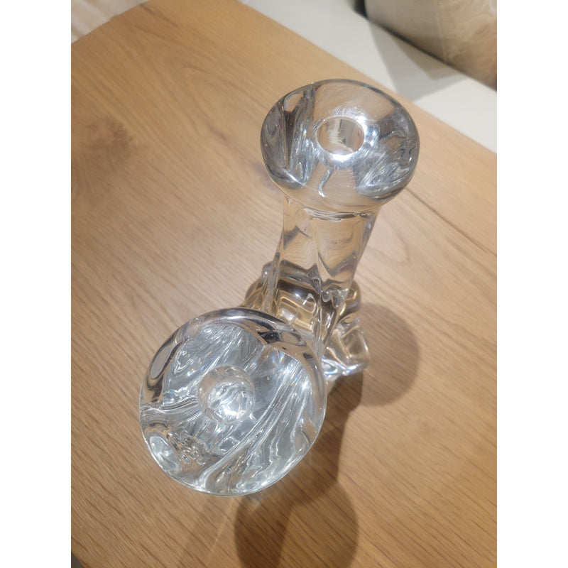 DAUM France Crystal 2-Arm Candle Holder