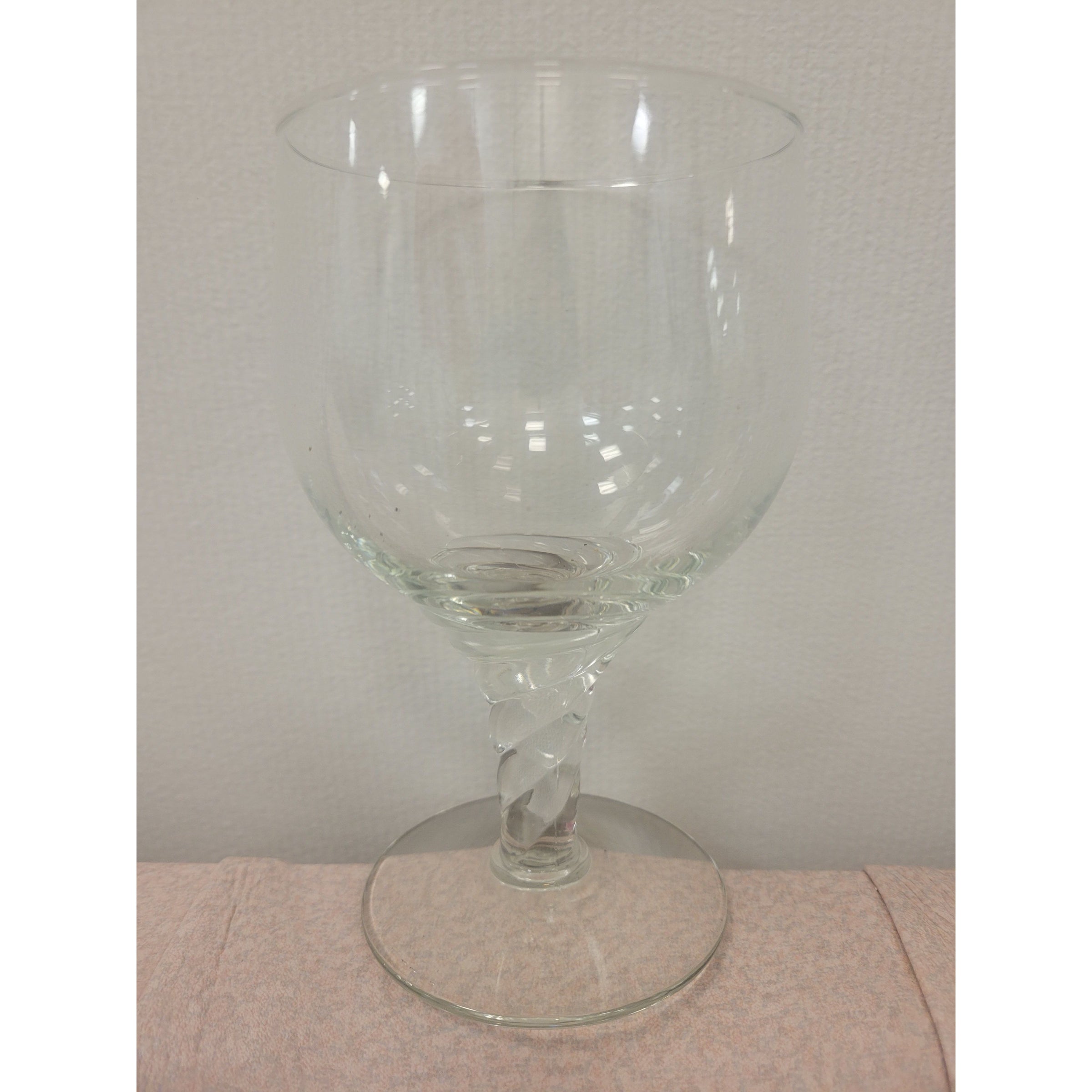 SET of 5 Twisted Stem Crystal Goblets