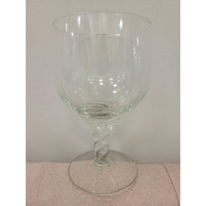 SET of 5 Twisted Stem Crystal Goblets