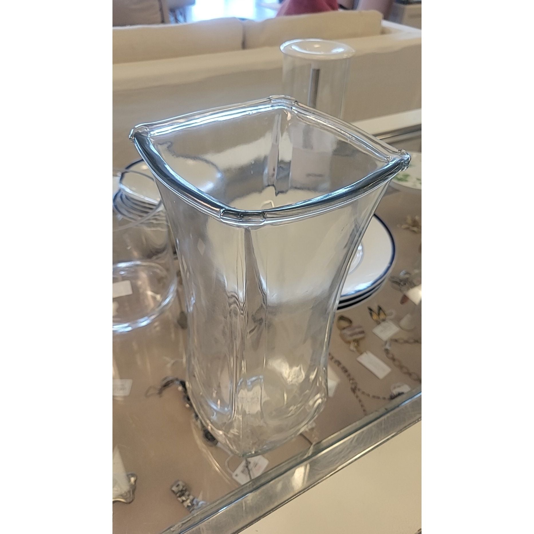 Tall Clear Glass Vase