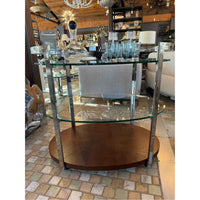 Gordon Glass & Chrome Tea Cart by Bassett Mirror Co.