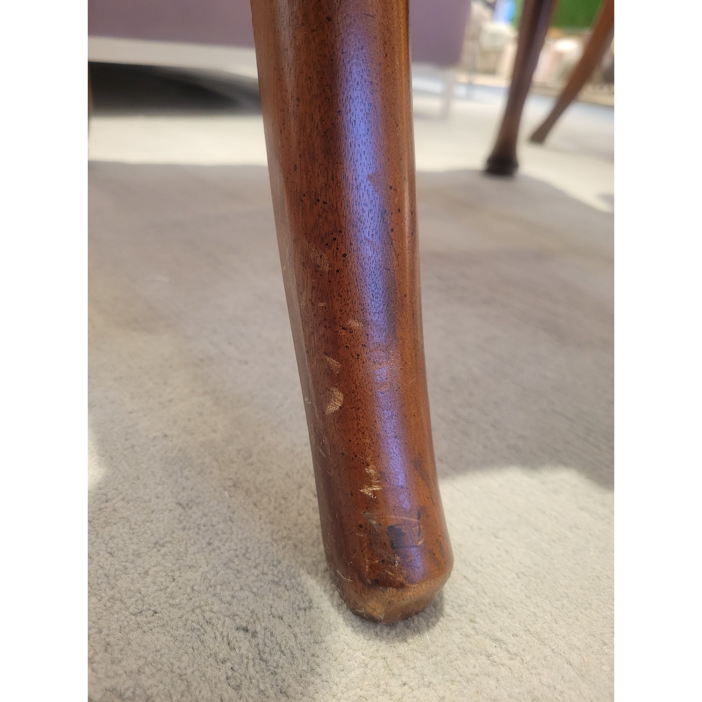 PAIR of Antique Mahogany Queen Anne Chairs w/ Upholstered Seats