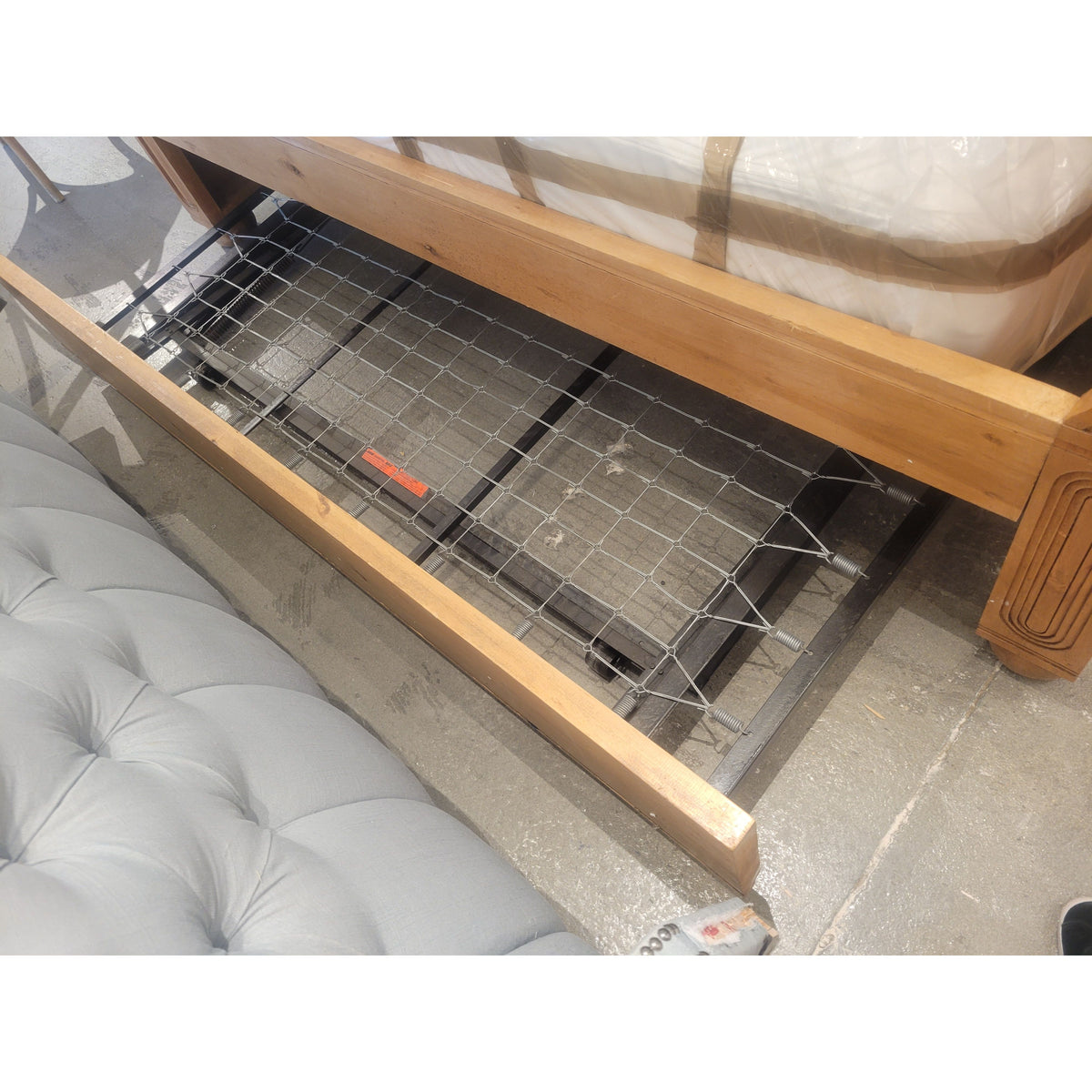 Twin-Sized French Empire Style Pine Bed w/ Twin Trundle
