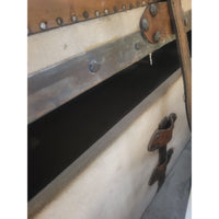 Vintage Wood & Leather Steamer Trunk Coffee Table