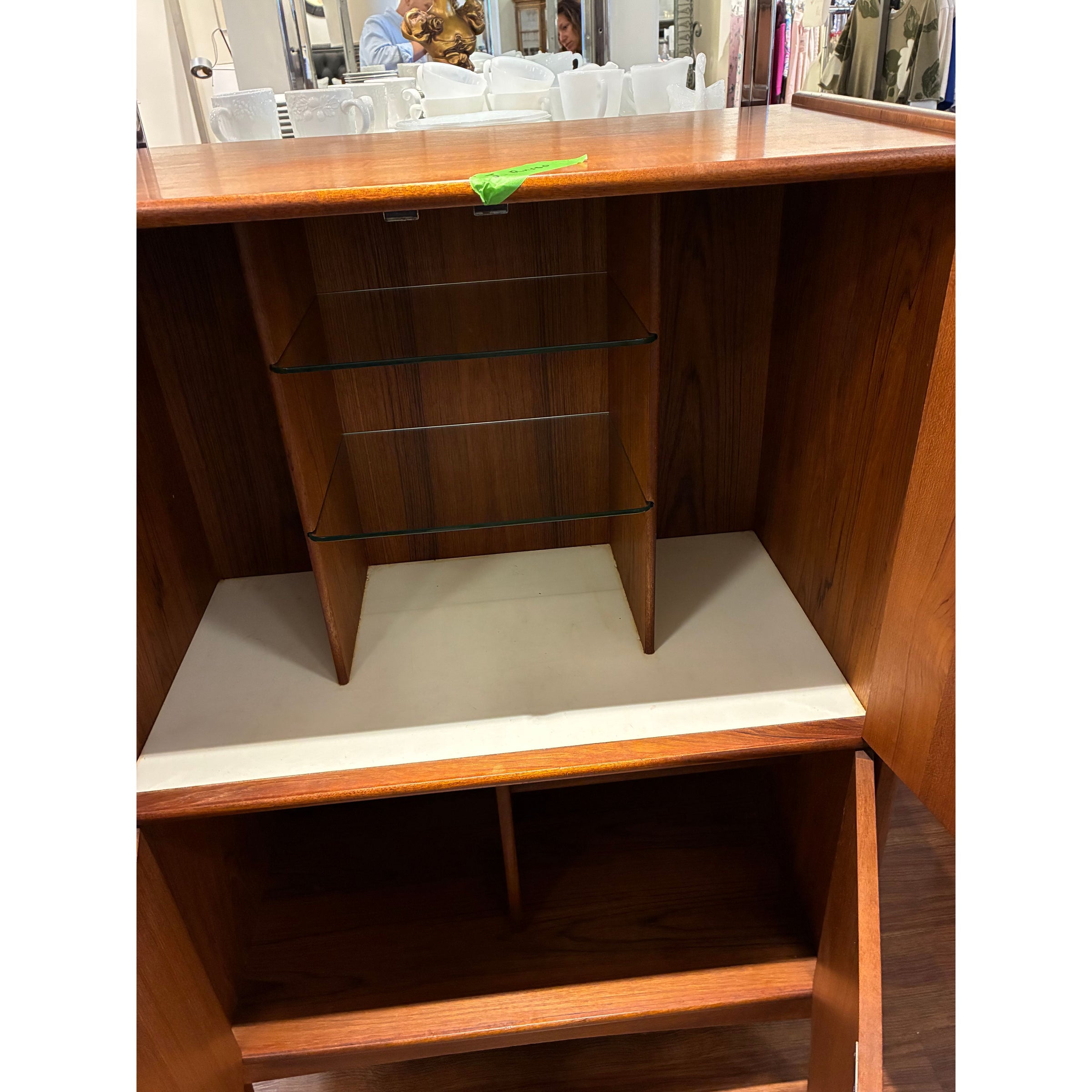 Mid-Century Tall Teak Bar Cabinet by A. Younger Ltd. - colletteconsignment.com