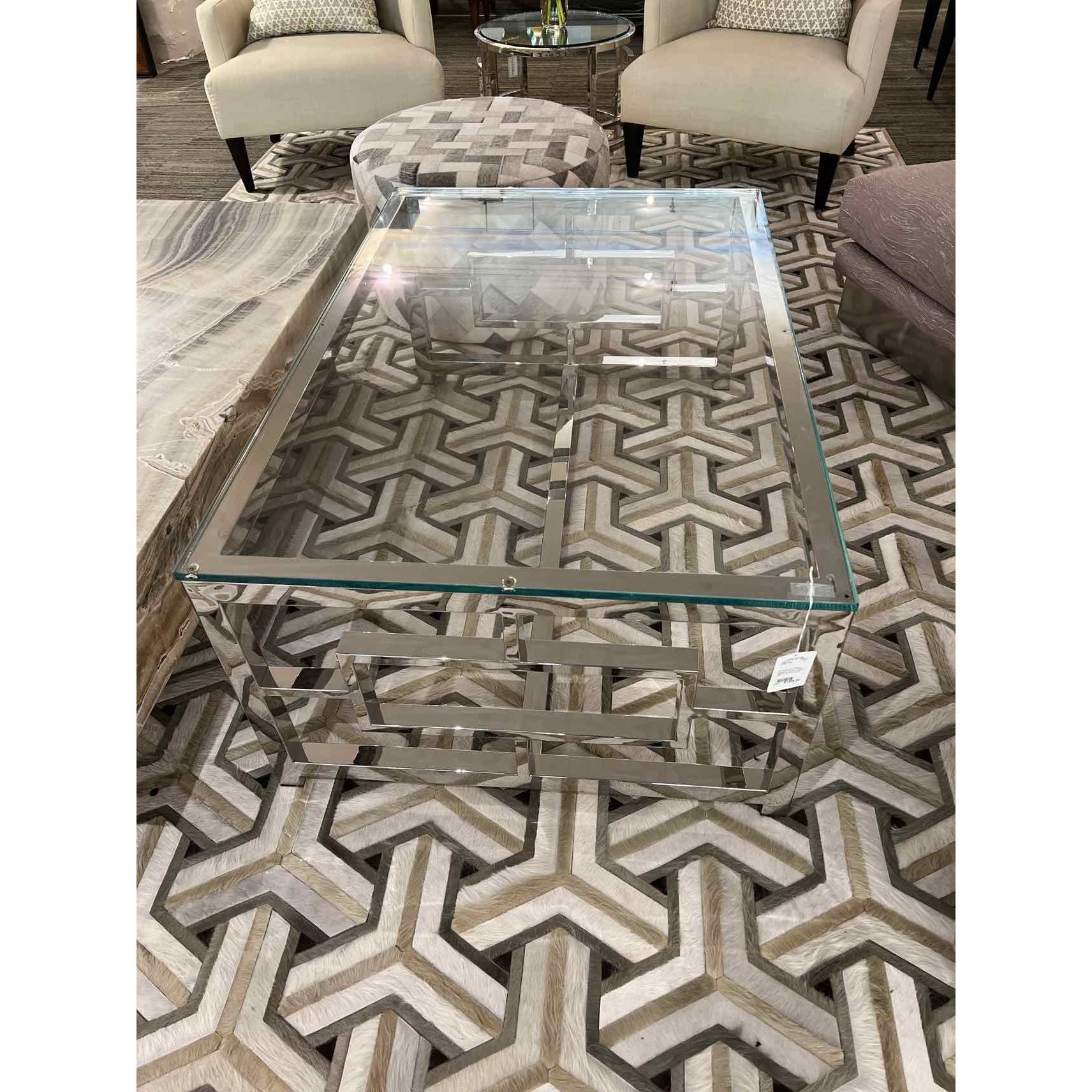 Chrome and Glass Modern Coffee Table