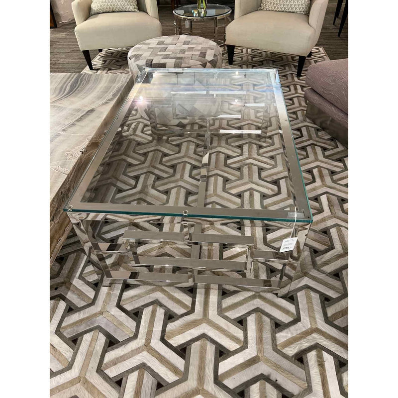 Chrome and Glass Modern Coffee Table