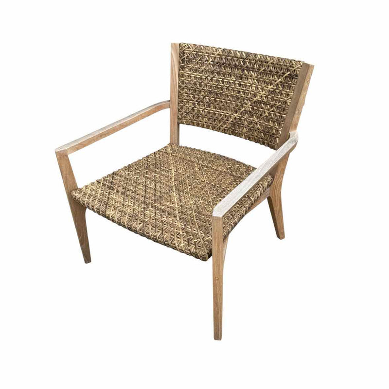 PAIR of 'Majorca' Brown Rattan & Teak Armchairs by Walters Outdoor