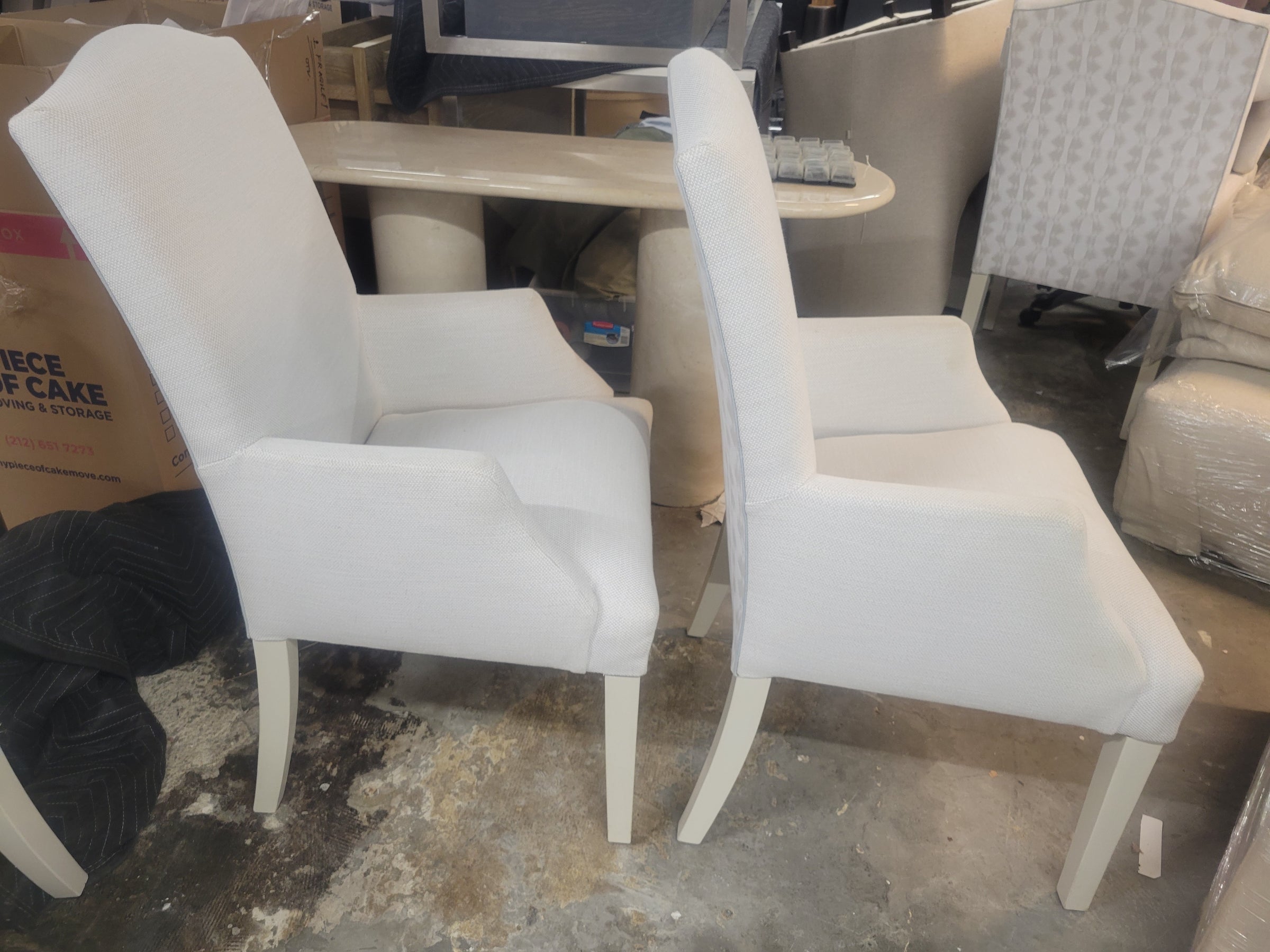 SET of 6 Custom Upholstered High-Back Arm Chairs Attrib. to RH (AS IS)