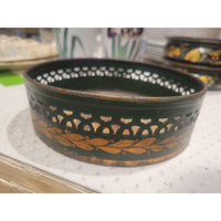 Painted Metal Wine Coaster w/ Coastal Scene Circa 19th C. - colletteconsignment.com