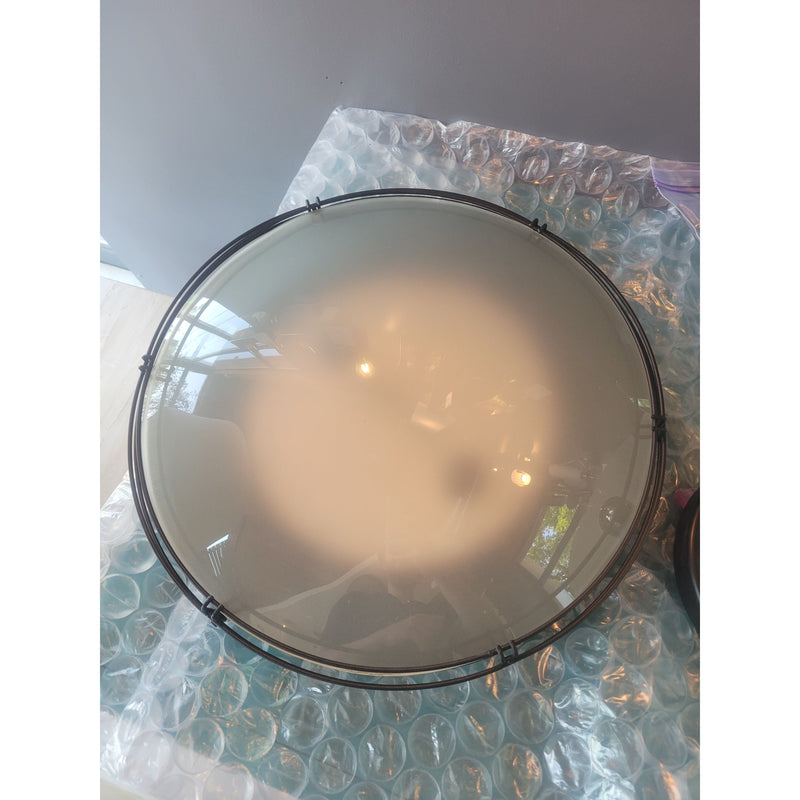 Wire Edge Round Frosted Glass Flush Mount