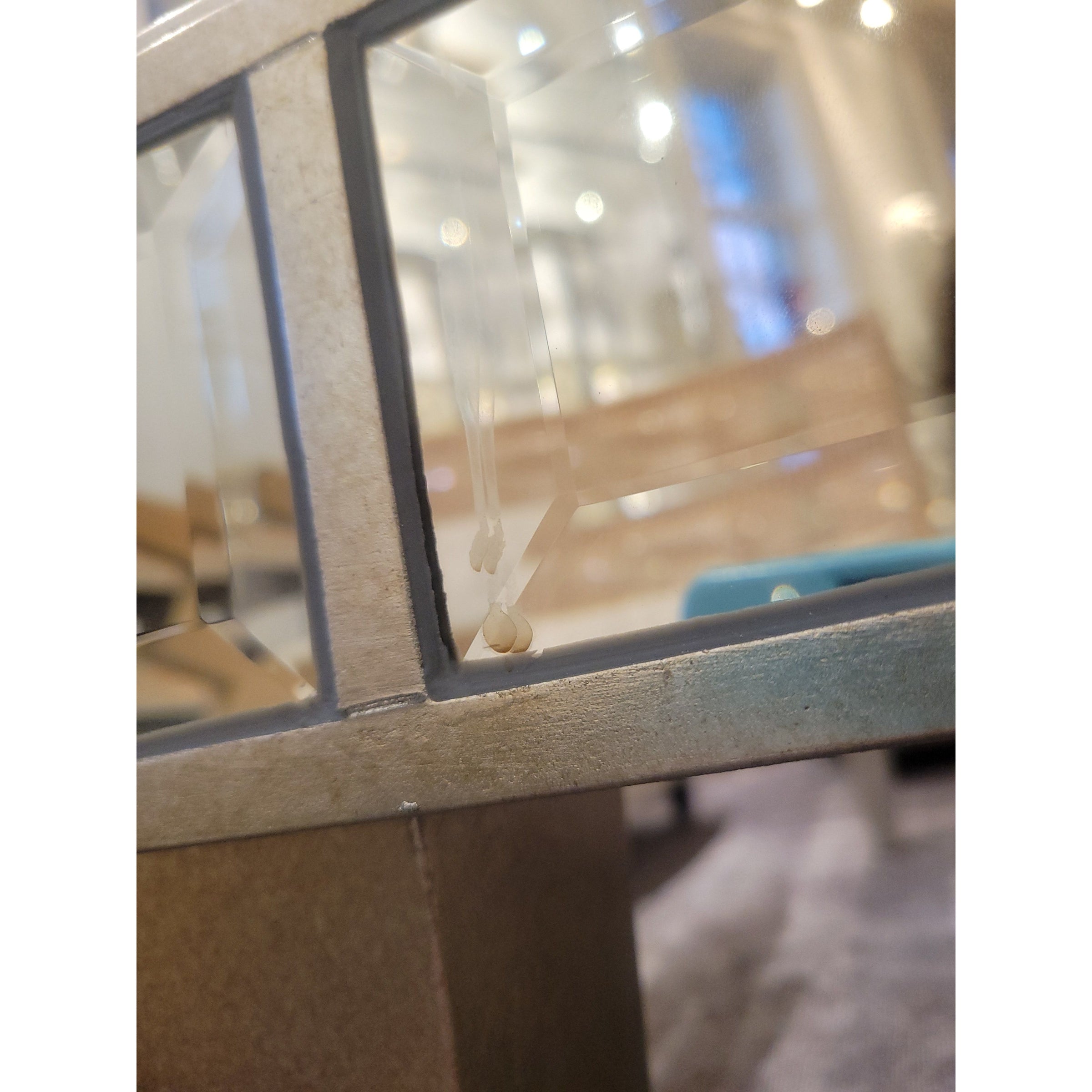 Mirrored Glass Silverleaf Finish Rectangular Coffee Table (As Is)