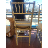 Bulgarian Faux Bamboo Dining Chair w/ Tan Cushion - AS IS