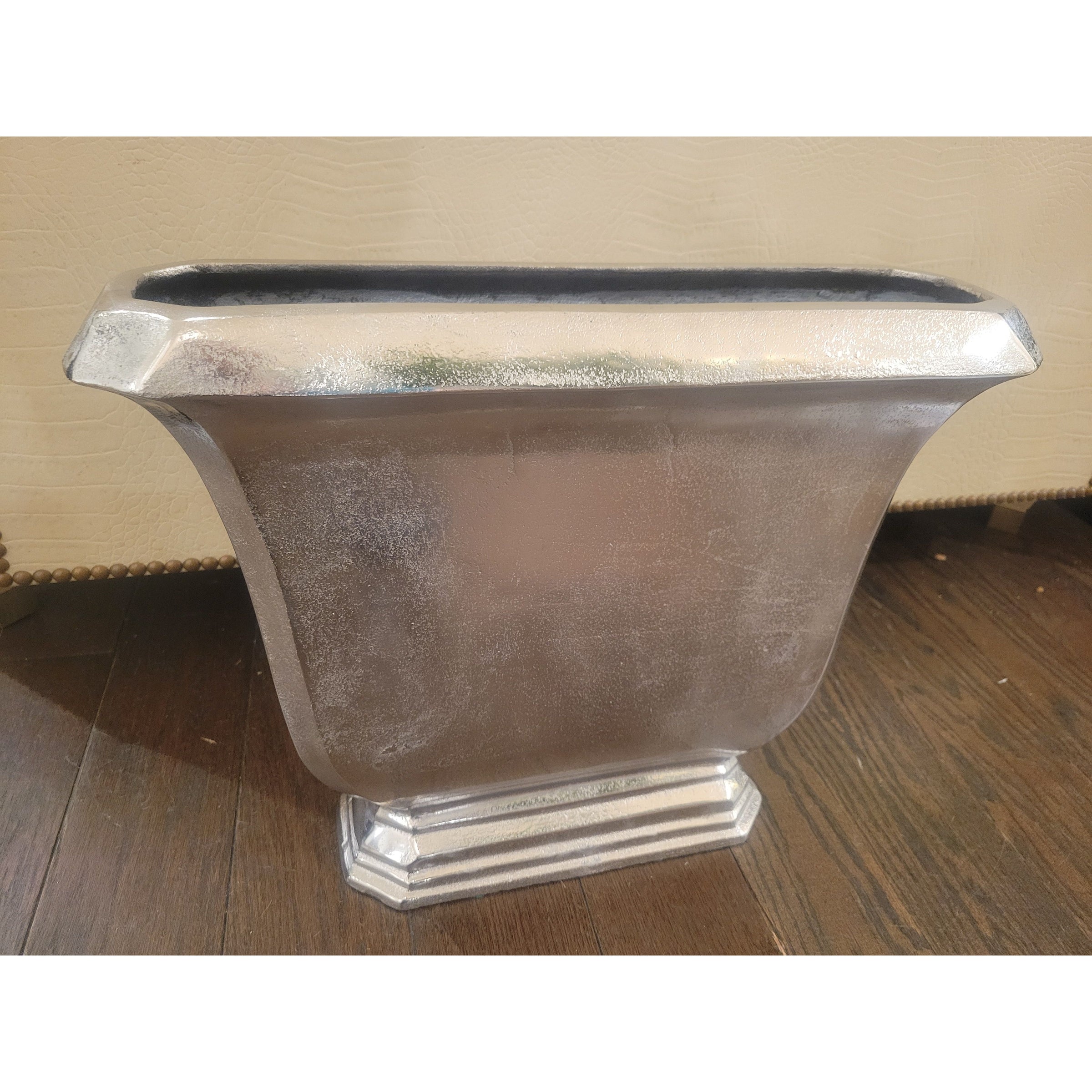 Thin Aluminum Pedestal Planter / Vase