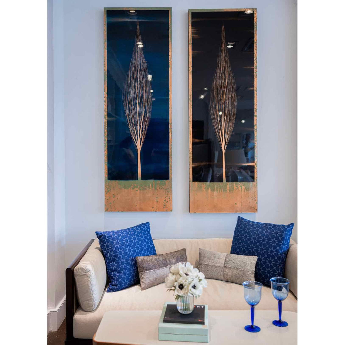 'Solitudes' 2007 L.E. Navy Metallic Paper Print in Acrylic by Hamilton Aguiar