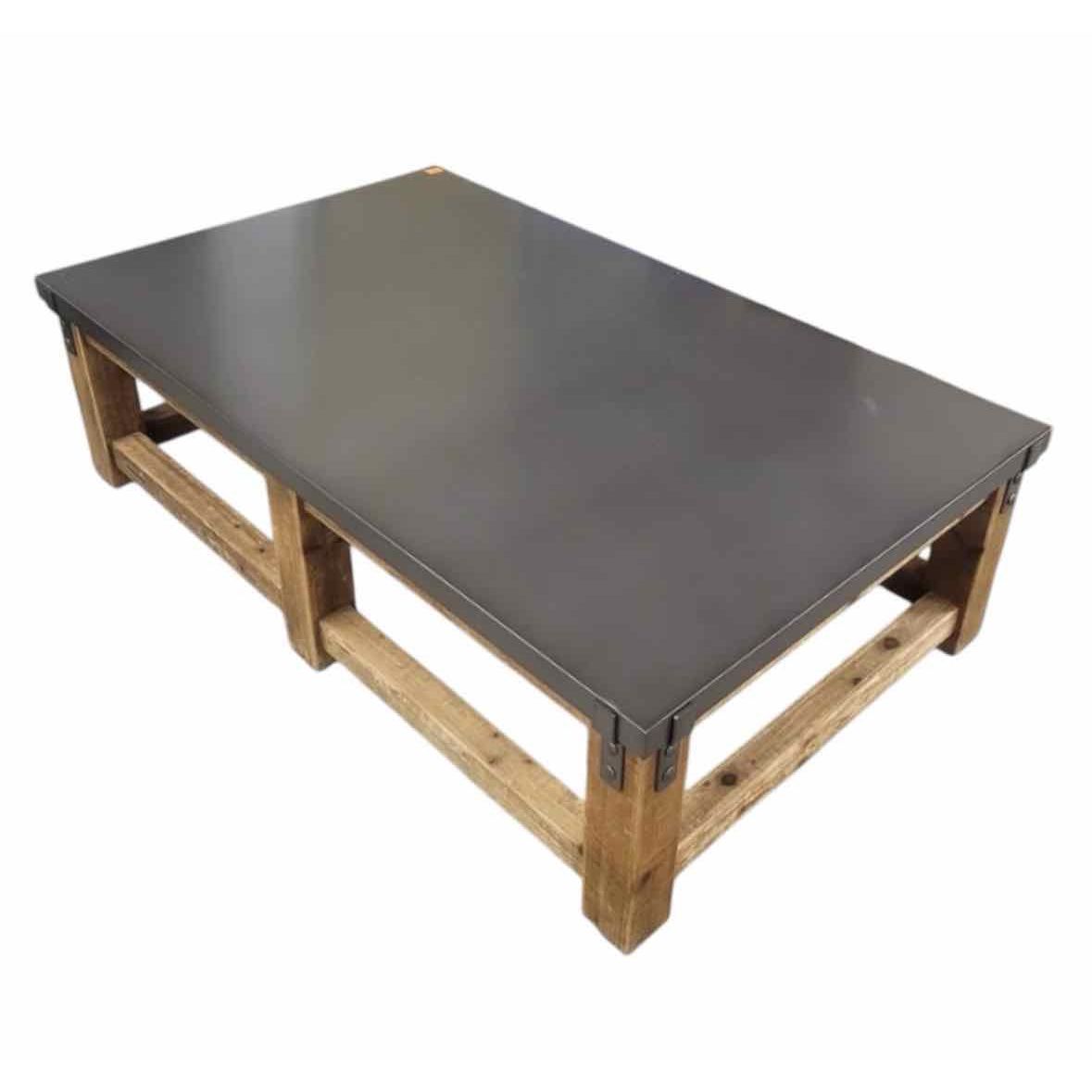 Reclaimed Pine & Zinc Coffee Table by RH