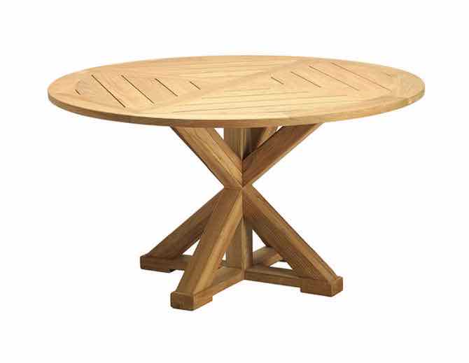 Cronos Round Dining Table in Natural Teak