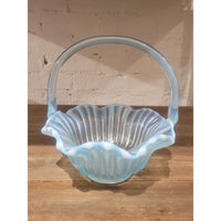 L.E. Smith Attrib. Blue Glass Candy Bowl