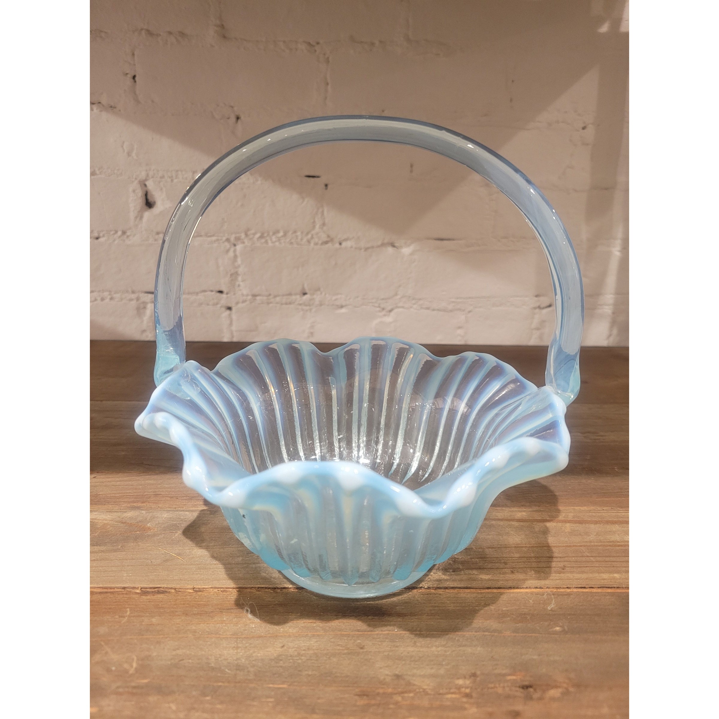 L.E. Smith Attrib. Blue Glass Candy Bowl