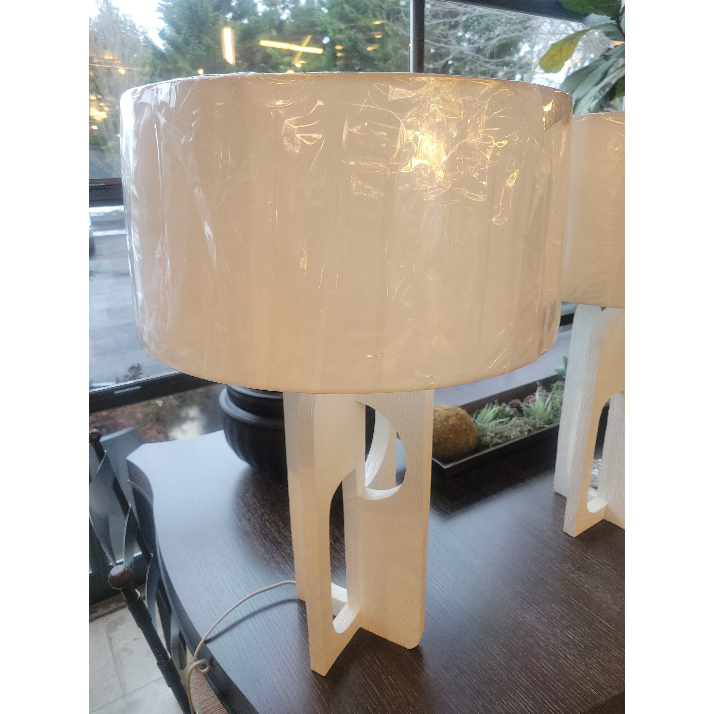 PAIR of 'Tevin' Resin Table Lamps w/ Shades by Arteriors