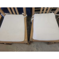 SET of 4 Pine Slatback Dining Chairs w/ Seat Cushions by RH - AS IS