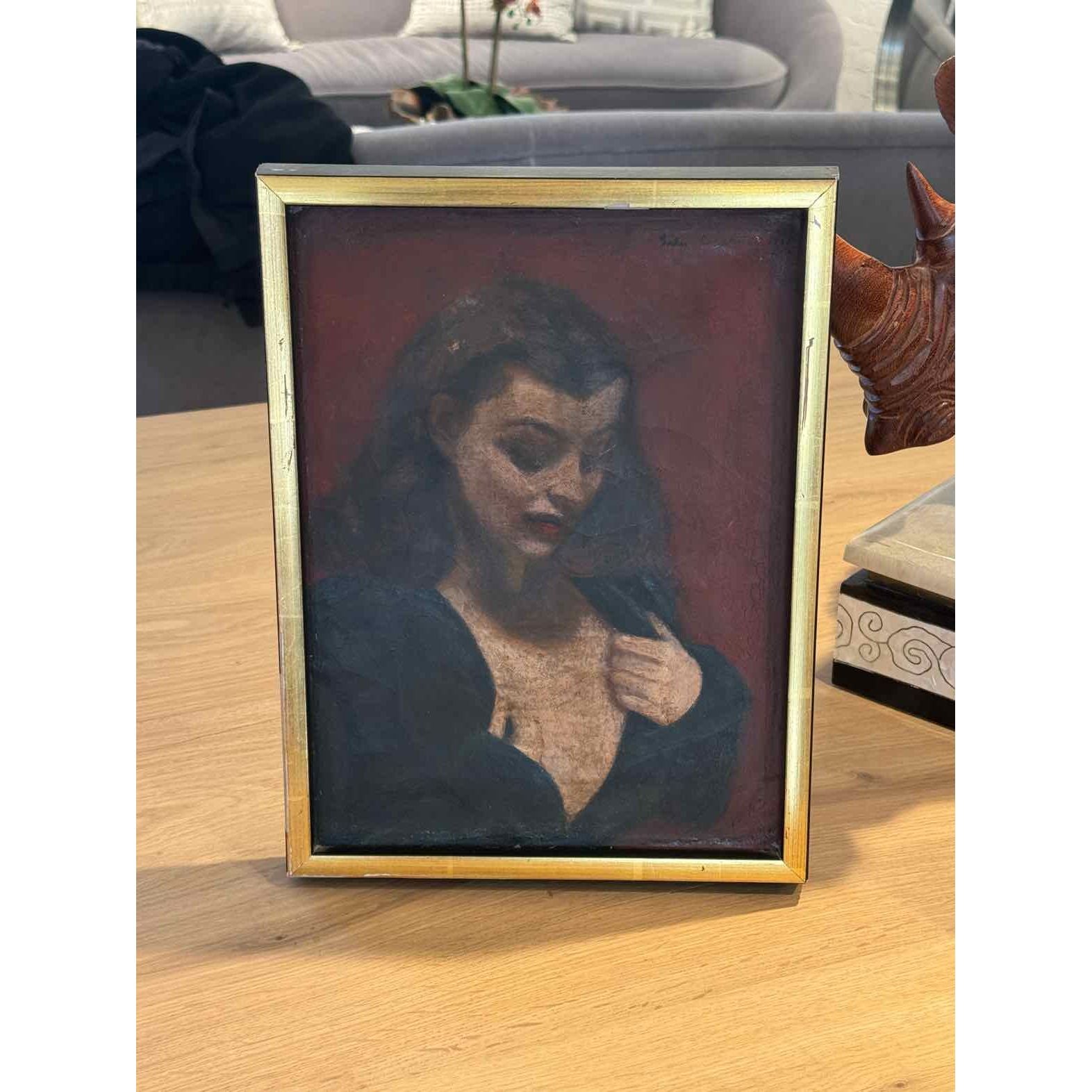 Oil Painting in Gold/Black Frame by Lily Cushing, 1909-1969