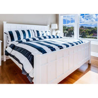 King-Sized White Wood Bed Frame by Land of Nod