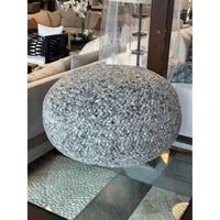 Custom Heather Gray Woven Wool Pouf
