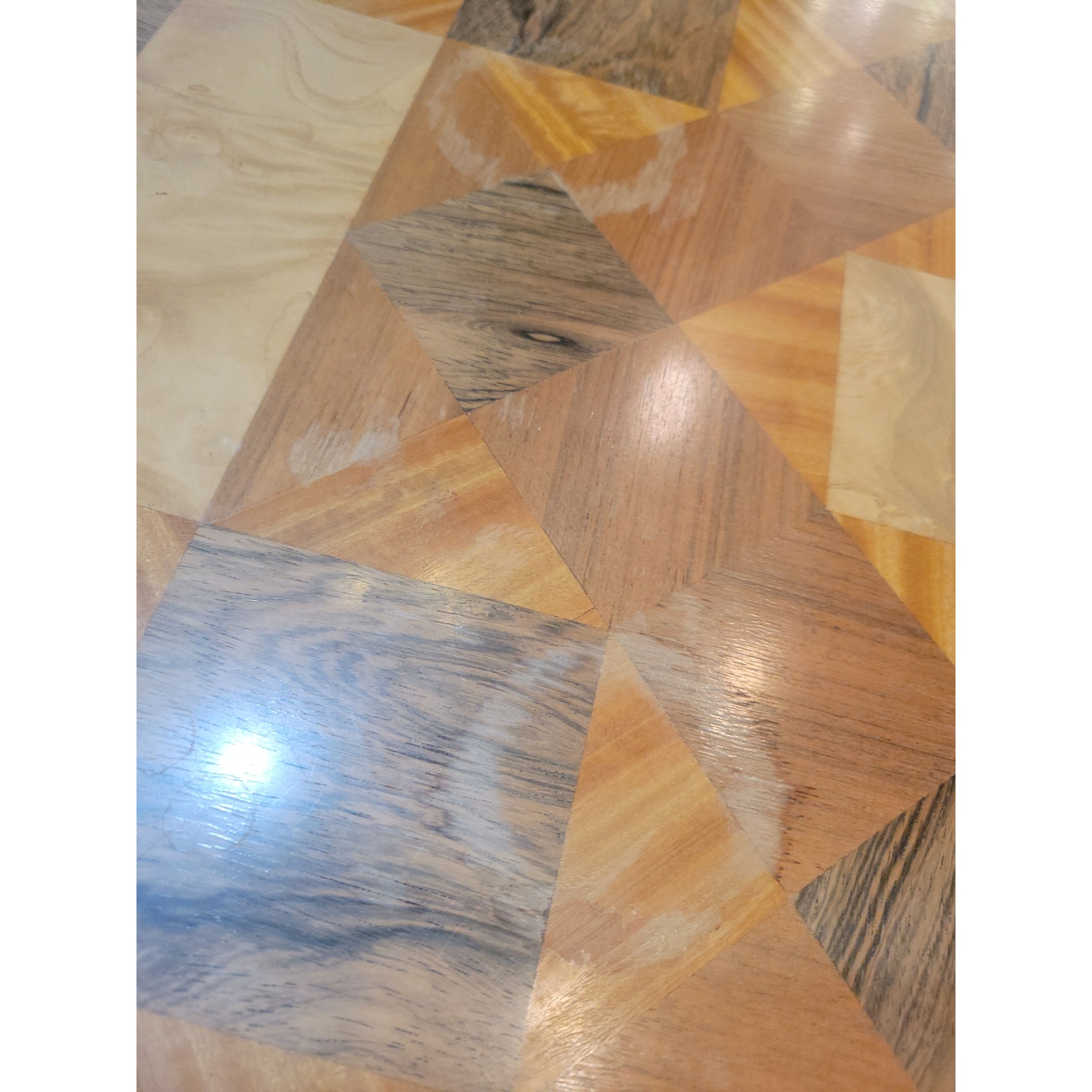 Octagonal Parquetry Side Table by Baker (As Is)