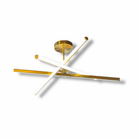 Brass Tone Adjustable 3 Light Rods LED Pendant