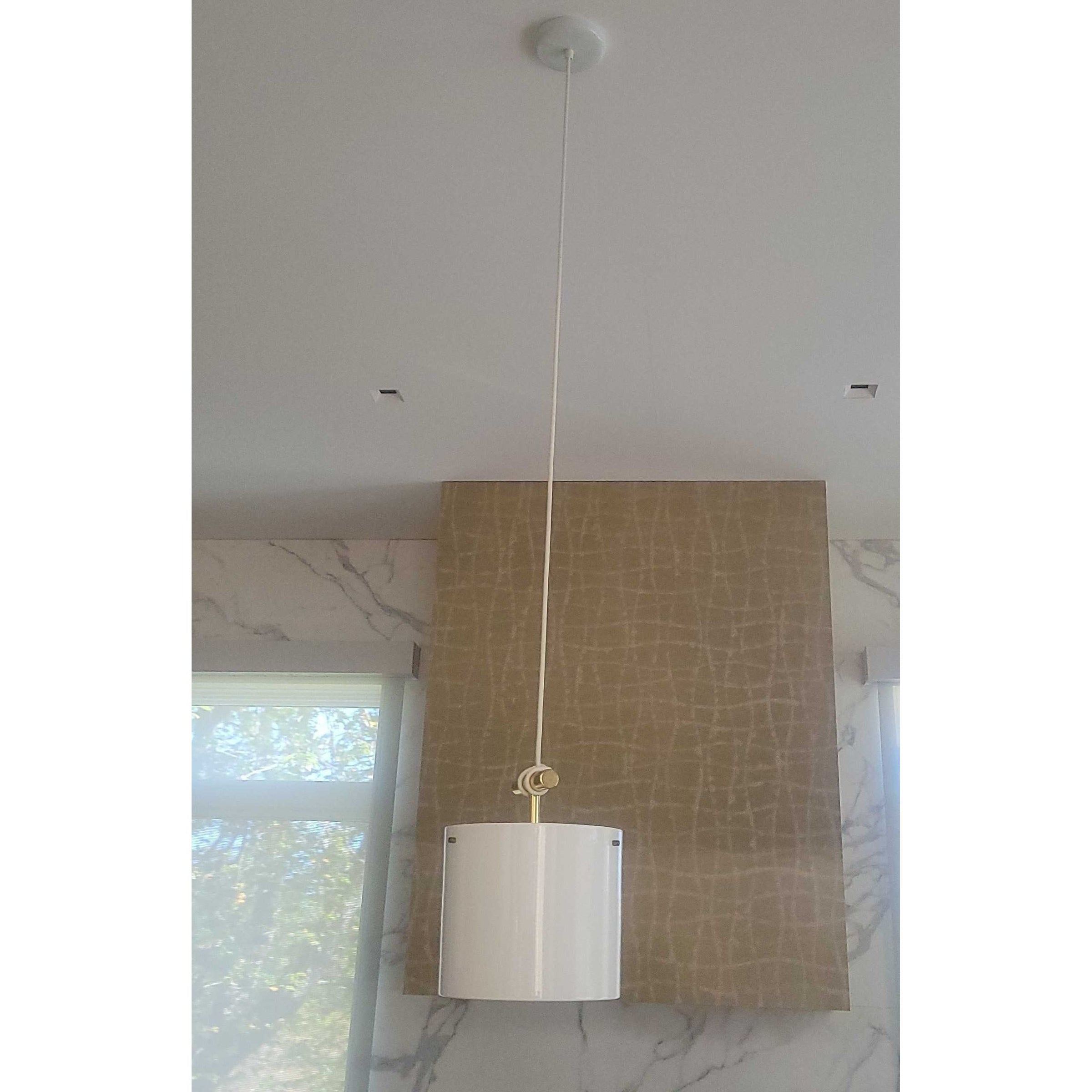 Castor Fresnel White Metal & Brass Ceiling Pendant
