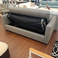 Sleep (Queen) Sofa in Textured Grey Fabric, 79"Lx39"Dx28.5"H